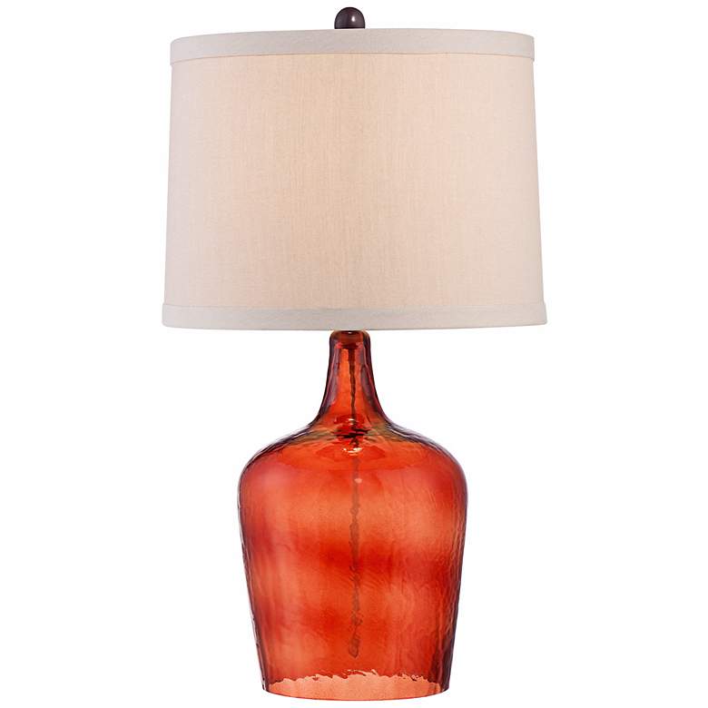 Image 1 Eastport Cranberry Textured Glass Table Lamp