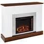 Eastrington 50" Wide White Tobacco Wood LED Fireplace