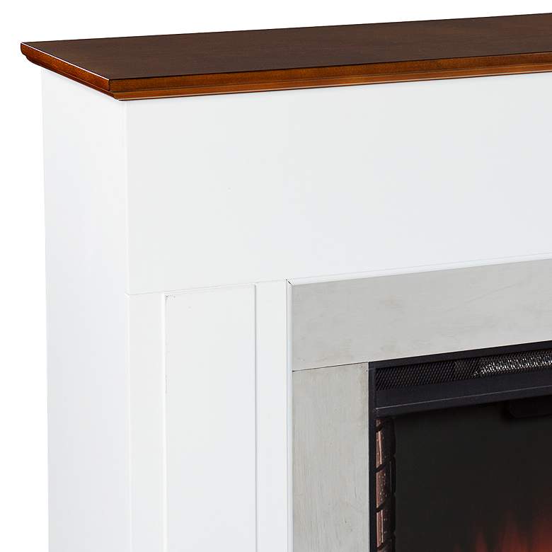 Image 3 Eastrington 50" Wide White Tobacco Wood LED Fireplace more views