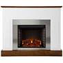 Eastrington 50" Wide White Tobacco Wood LED Fireplace