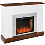 Eastrington 50" Wide White Tobacco Wood LED Smart Fireplace