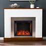 Eastrington 50" Wide White Tobacco Wood LED Smart Fireplace