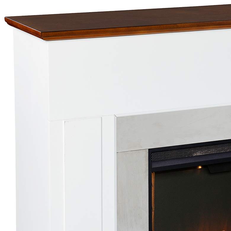 Image 3 Eastrington 50 inch Wide White Tobacco Wood LED Smart Fireplace more views