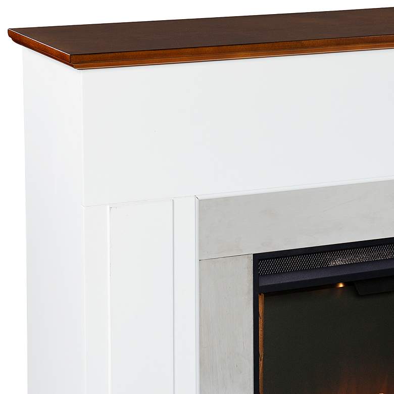 Image 3 Eastrington 50" Wide White Tobacco Wood LED Smart Fireplace more views