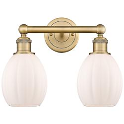 Eaton 12 1/4" High Brushed Brass 2-Light Wall Sconce