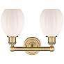 Thumbnail2 of Eaton 12 1/4" High Brushed Brass 2-Light Wall Sconce more views
