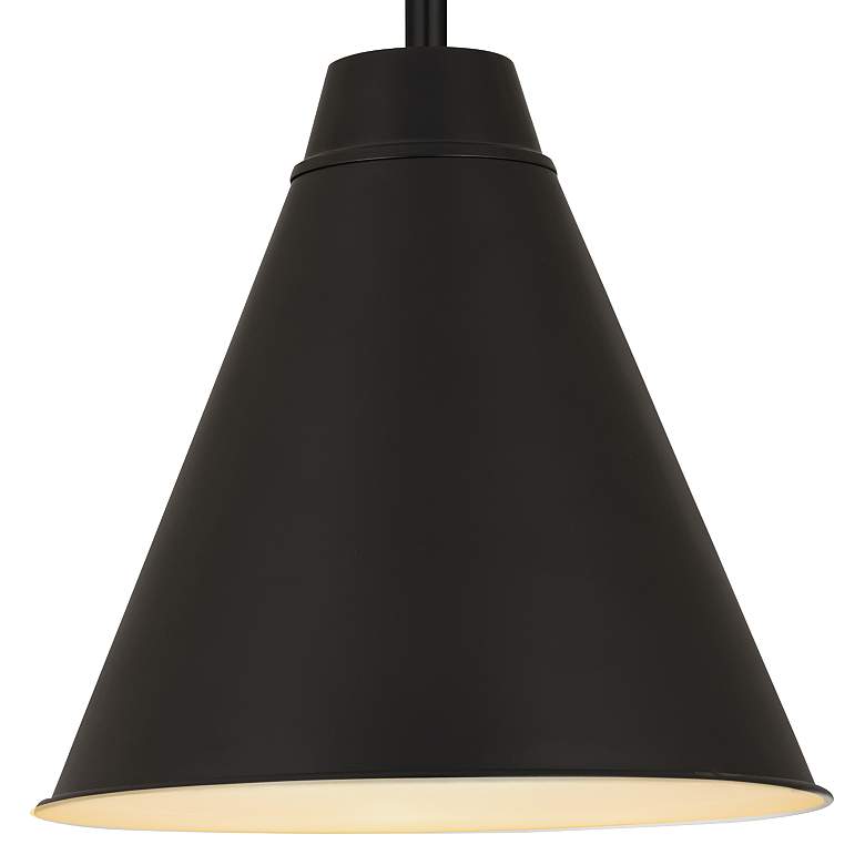 Image 2 Eaton 12" Wide Matte Black Cone Mini Pendant more views
