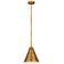 Eaton 12" Wide Rubbed Brass Cone Mini Pendant