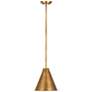 4_Eaton 12" Wide Rubbed Brass Cone Mini Pendant more views