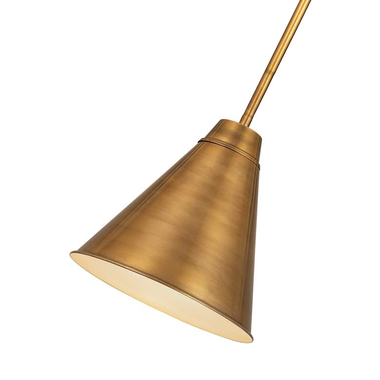Image 6 Eaton 12" Wide Rubbed Brass Cone Mini Pendant more views