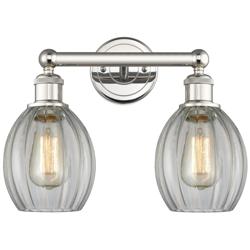 Eaton 14.5" Wide 2 Light Polished Nickel Bath Vanity Light With Clear