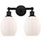 Eaton 15" 2-Light Matte Black Bath Light w/ Matte White Shade
