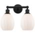 Eaton 15" 2-Light Matte Black Bath Light w/ Matte White Shade