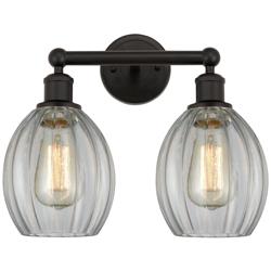 Eaton 15" 2-Light Oil Rubbed Bronze Bath Light w/ Clear Shade