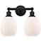 Eaton 15" 2-Light Oil Rubbed Bronze Bath Light w/ Matte White Shade