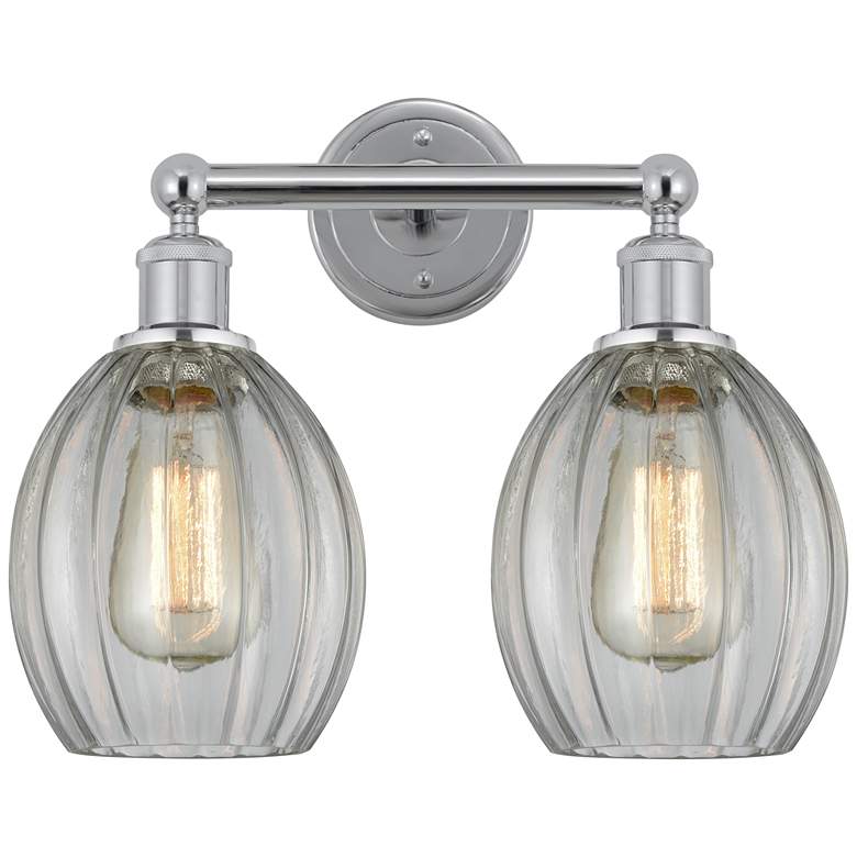 Image 1 Eaton 15" 2-Light Polished Chrome Bath Light w/ Clear Shade