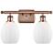 Eaton 16" 2-Light Antique Copper Bath Light w/ Matte White Shade