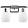 Eaton 16" 2-Light Polished Chrome Bath Light w/ Matte White Shade