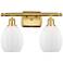 Eaton 16" 2-Light Satin Gold Bath Light w/ Matte White Shade