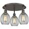 Eaton 17.25"W 3 Light Oil Rubbed Bronze Flush Mount With Clear Glass S