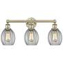 Eaton 23.5" Wide 3 Light Antique Brass Bath Vanity Light With Clear Sh