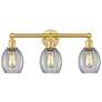 Eaton 23.5" Wide 3 Light Satin Gold Bath Vanity Light With Clear Shade