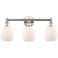 Eaton 23.5"W 3 Light Polished Nickel Bath Vanity Light With White Shad