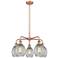 Eaton 23.5"W 5 Light Antique Copper Stem Hung Chandelier With Clear Sh