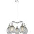 Eaton 23.5"W 5 Light Polished Chrome Stem Hung Chandelier With Clear S