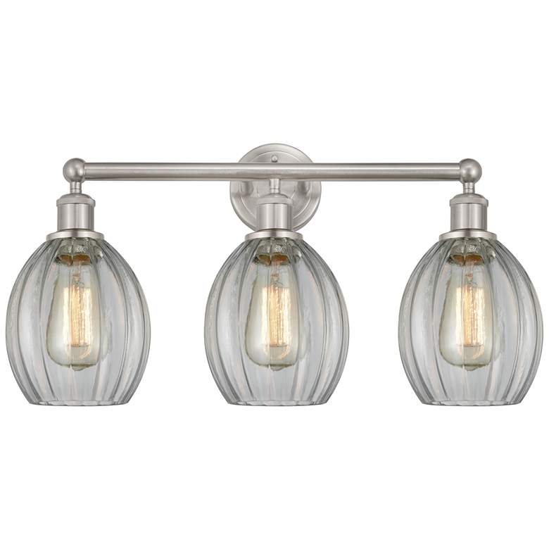 Image 1 Eaton 24" 3-Light Brushed Satin Nickel Bath Light w/ Clear Shade