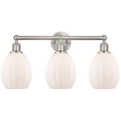 Eaton 24" 3-Light Brushed Satin Nickel Bath Light w/ Matte White Shade