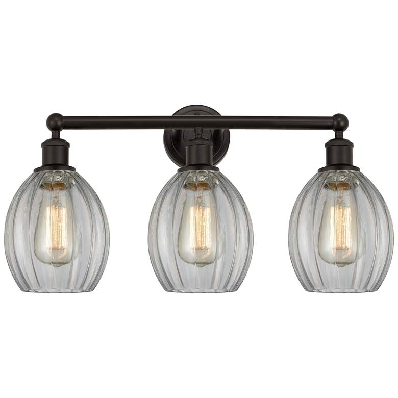 Image 1 Eaton 24" 3-Light Oil Rubbed Bronze Bath Light w/ Clear Shade