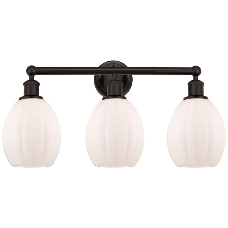 Image 1 Eaton 24" 3-Light Oil Rubbed Bronze Bath Light w/ Matte White Shade
