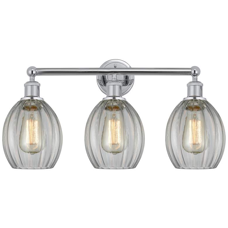 Image 1 Eaton 24" 3-Light Polished Chrome Bath Light w/ Clear Shade