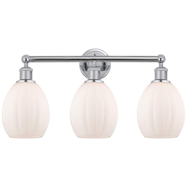 Image 1 Eaton 24" 3-Light Polished Chrome Bath Light w/ Matte White Shade