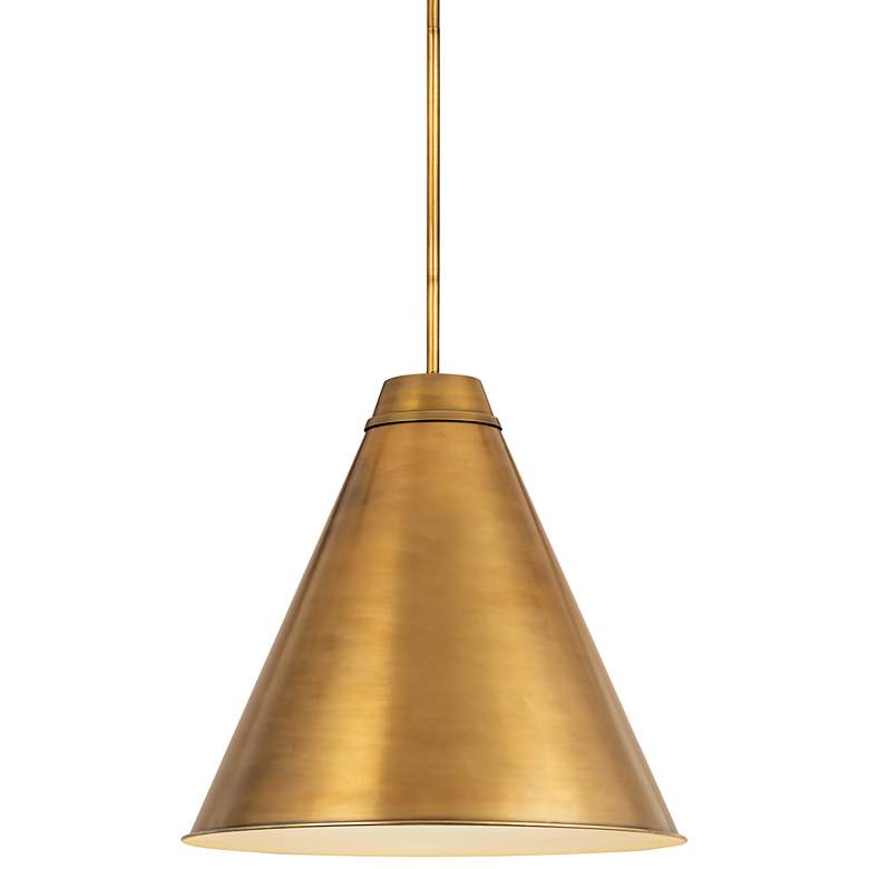 Image 3 Eaton 24" Wide Rubbed Brass Pendant Light