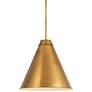 3_Eaton 24" Wide Rubbed Brass Pendant Light