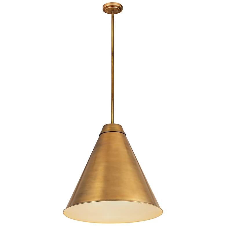 Image 6 Eaton 24" Wide Rubbed Brass Pendant Light more views