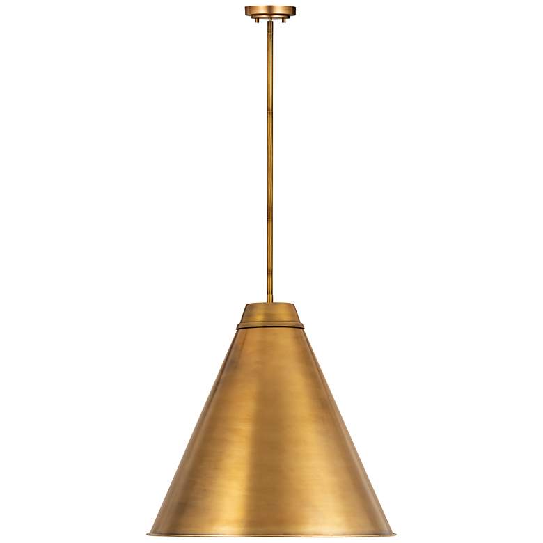 Image 7 Eaton 24" Wide Rubbed Brass Pendant Light more views
