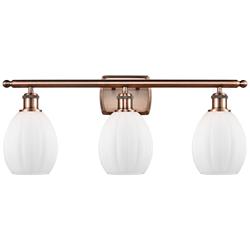 Eaton 26" 3-Light Antique Copper Bath Light w/ Matte White Shade