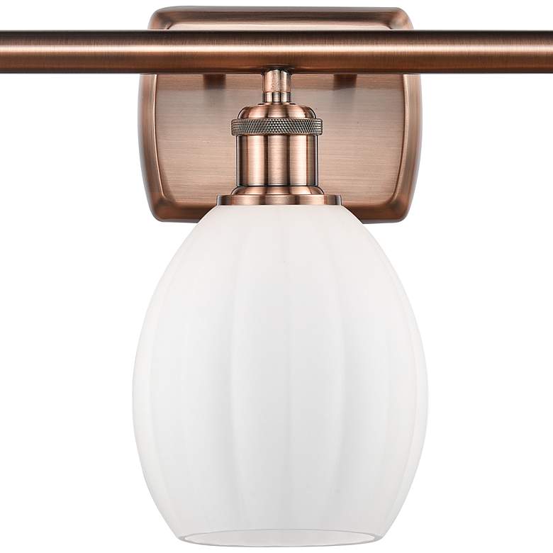 Image 2 Eaton 26" 3-Light Antique Copper Bath Light w/ Matte White Shade more views