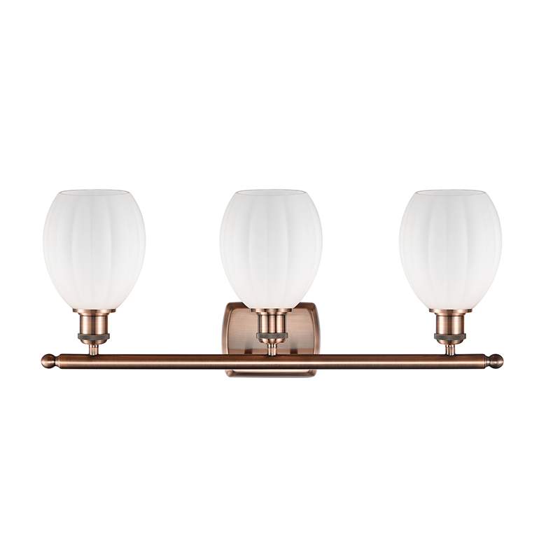 Image 3 Eaton 26" 3-Light Antique Copper Bath Light w/ Matte White Shade more views