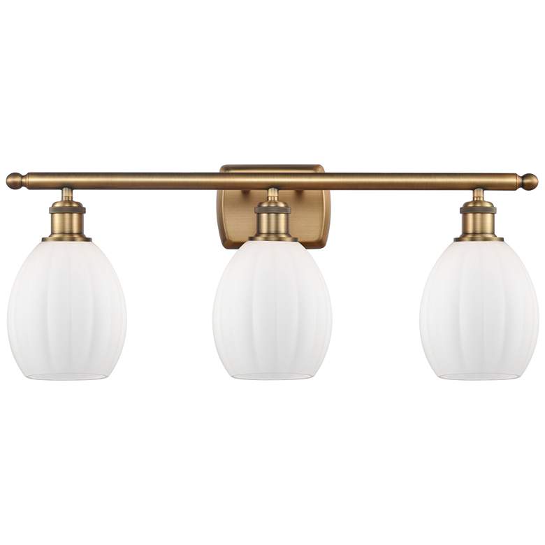 Image 1 Eaton 26" 3-Light Brushed Brass Bath Light w/ Matte White Shade