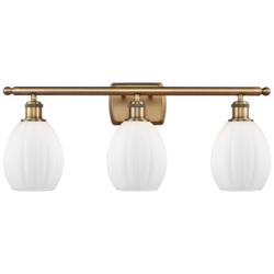 Eaton 26" 3-Light Brushed Brass Bath Light w/ Matte White Shade