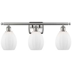 Eaton 26" 3-Light Brushed Satin Nickel Bath Light w/ Matte White Shade