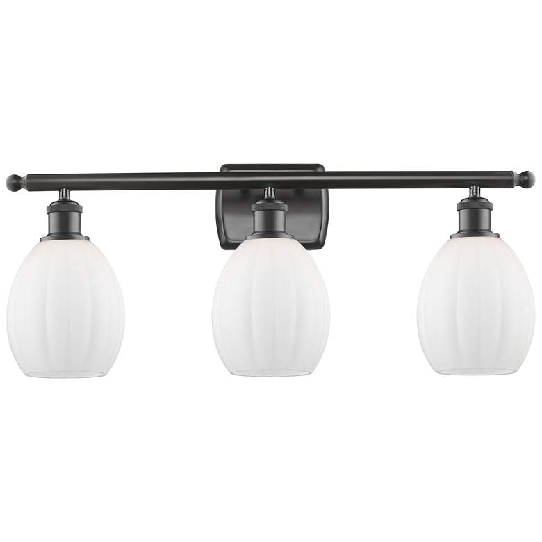 Image 1 Eaton 26" 3-Light Oil Rubbed Bronze Bath Light w/ Matte White Shade