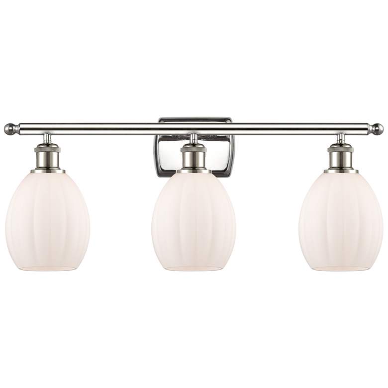 Image 1 Eaton 26" 3-Light Polished Nickel Bath Light w/ Matte White Shade