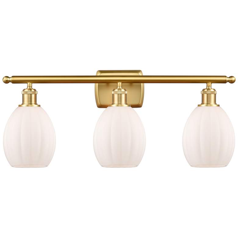 Image 1 Eaton 26 inch 3-Light Satin Gold Bath Light w/ Matte White Shade