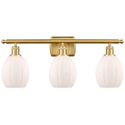 Eaton 26" 3-Light Satin Gold Bath Light w/ Matte White Shade