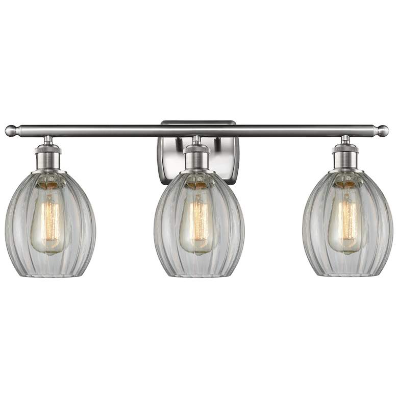 Image 1 Eaton 3 Light 26" LED Bath Light - Brushed Satin Nickel - Clear Shade